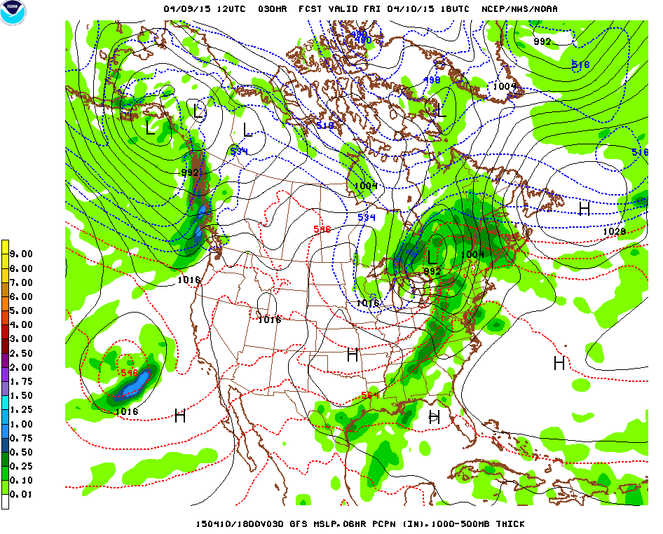 GFS prediction for Friday 2PM